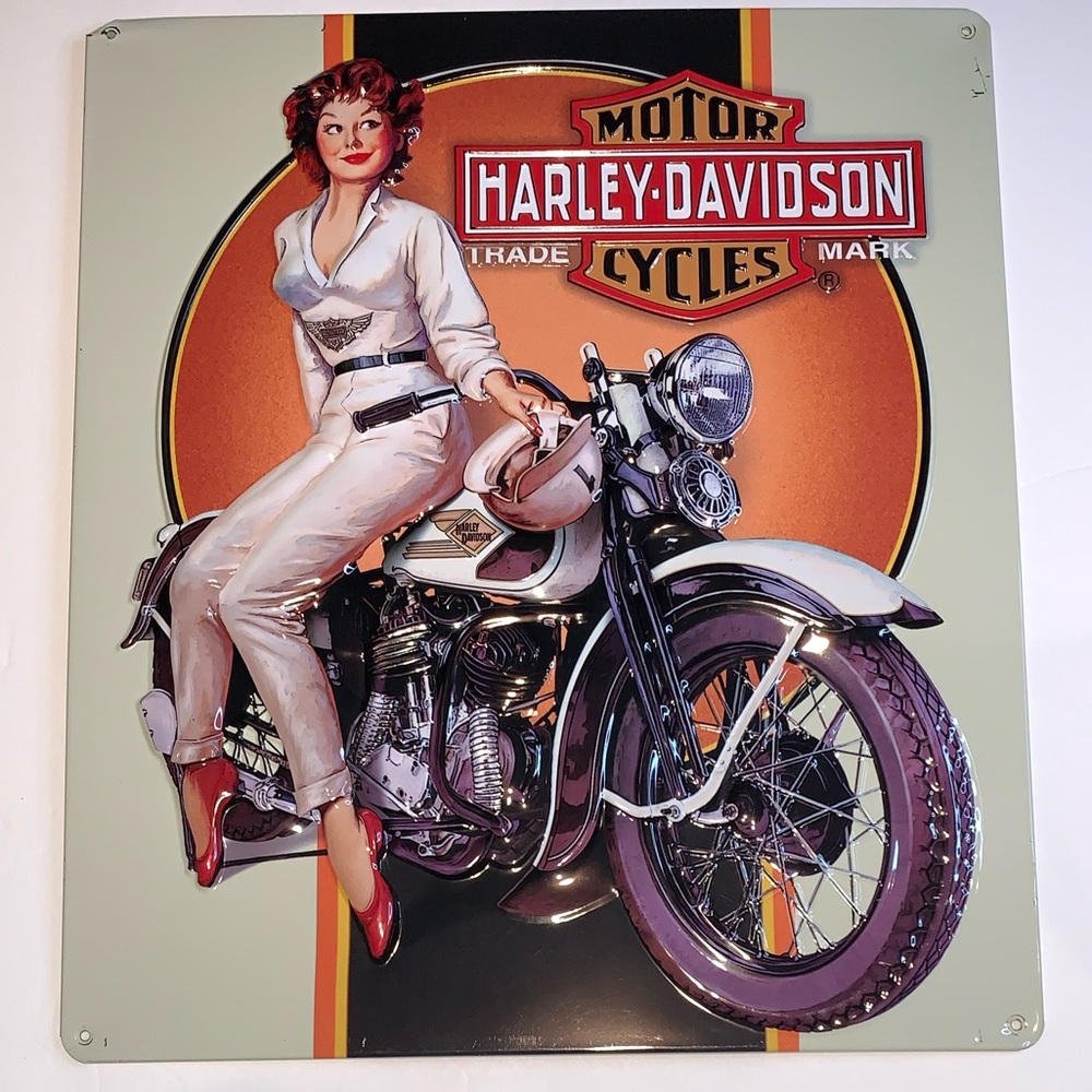 Rare Vintage Harley-Davidson Metal Sign - Iconic Collectible for Enthusiasts